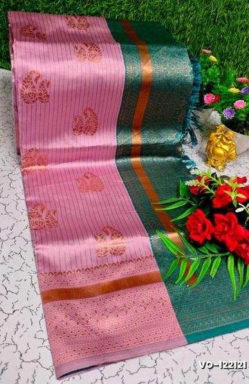 Premium Fancy saree saree rapier fancy light weight silk type sarees flower design function wear Long Border  - BLACK