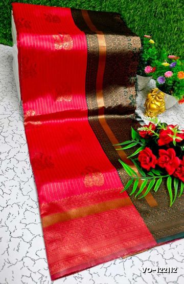 Designer Multi-Color Floral Print Blouse Fabric - BLACK (16)