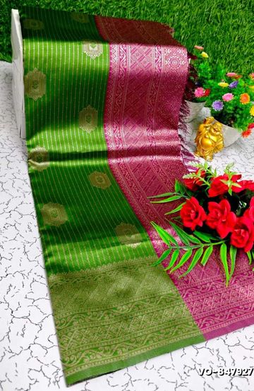 FANCY PLAIN COTTON SOFT SILK SAREES - LIGHT SANDLE (1)