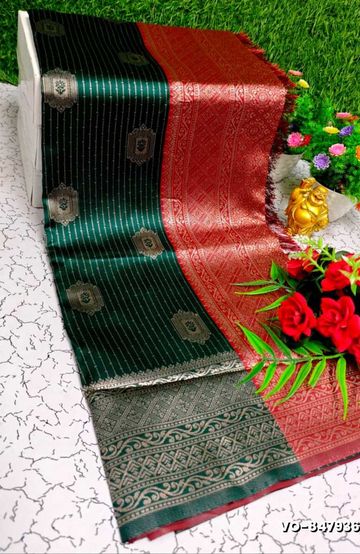 Dailywear cotton sarees premium look lightweight comfortable wear - BLUE COLOUR (1)