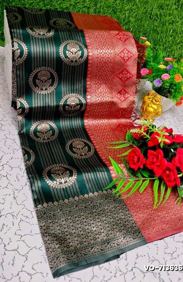 Samuthrika / Vasthrakala Bridal Silk Saree Wedding Saree - LIGHT GREEN (1)