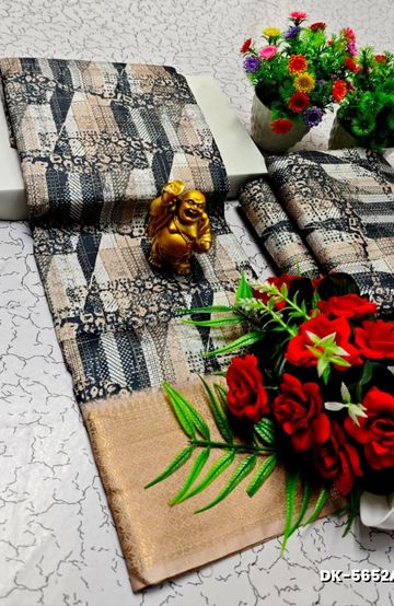 GEORGETTE FANCY SOFT SILK SAREES WITH BLOUSE MODERN FANCY SAREES - LIGHT ORANGE