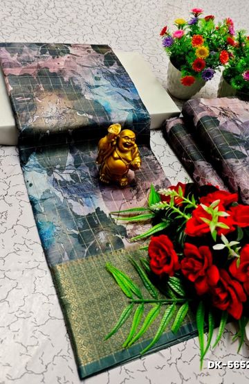 A "one gram gold trending tissue saree" typically refers to a saree made from a lightweight, sheer fabric known as tissue - NORMAL GREEN (1)