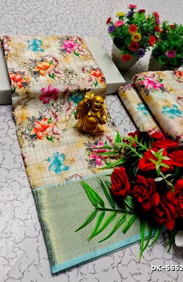 GEORGETTE FANCY SOFT SILK SAREES WITH BLOUSE MODERN FANCY ITEM SAREES - PEACKOK BLUE (12)