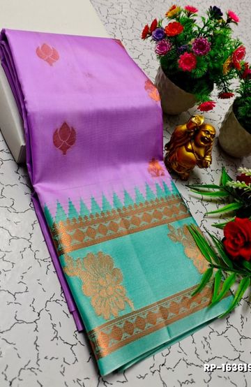 KUBERA ELITE  BRIDAL RAPIER FANCY  LIGHT WEIGHT SILK TYPE SAREES - VENTHAYA COLOUR