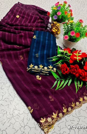 MODERN FANCY SOFT SILK SAREES WITH BUTTA DESIGN - MEJANTA (1)