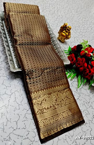 Premium Meena work Soft Silk Saree weddings, festivals, traditional Wear - MEHENDHI GREEN