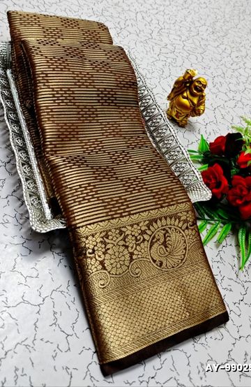 TRADITIONAL KIDS PATTU PAVADAI SET FUNCTION AND FESTIVAL WEAR - YELLOW COLOR (1)