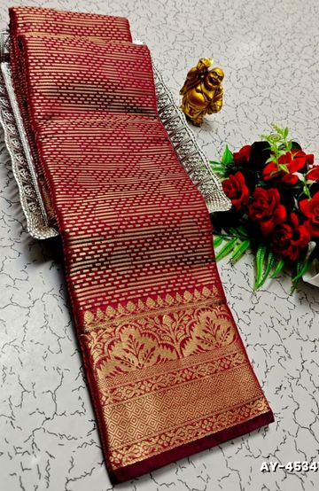 MODERN FANCY SOFT SILK SAREES WITH BUTTA DESIGN - BEIGE COLOUR (1)