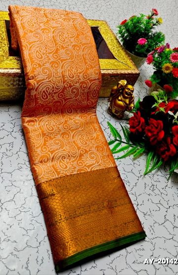 Dailywear cotton sarees premium look lightweight comfortable wear - COFEE COLOR