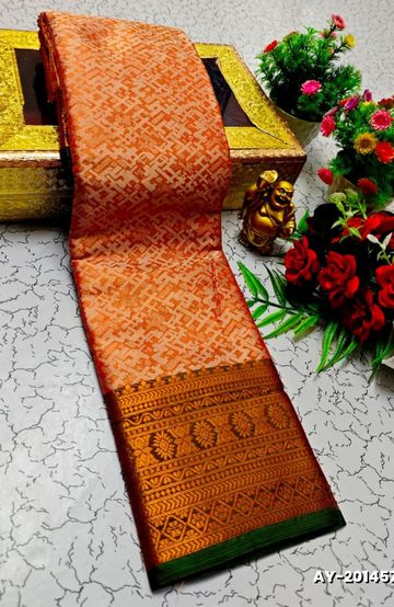 Trending kerala onam special kasavu saree full work embossed digital printing cotton saree collections - WHITE N (7)