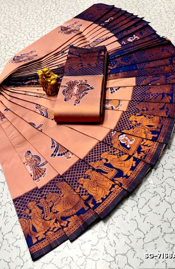 ELITE BRIDAL PICK &PICK SILK SAREES AND WEDDING ART SILK SAREES - ORANGE (5)