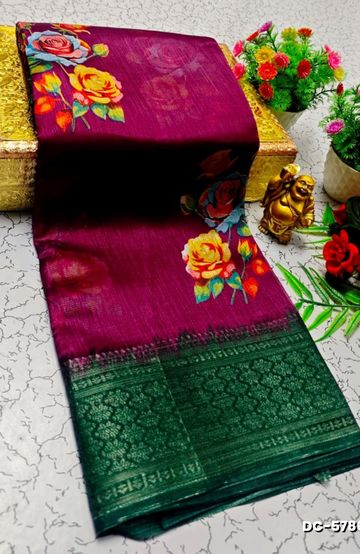 Dailywear cotton sarees all over body flower designpattern design premium look lightweight comfortable wear - MEJANTA