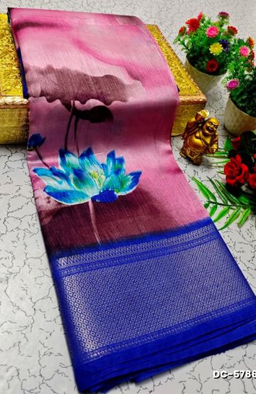Dailywear cotton sarees all over body flower designpattern design premium look lightweight comfortable wear - LIGHT PINK