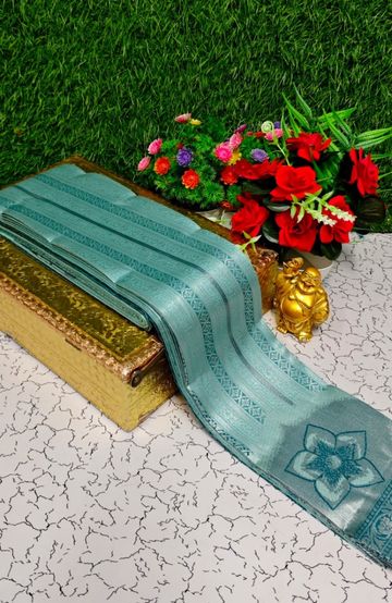 Luxurious heavy work blouse fabric with floral goldwork jaal border - DARK PINK (6)