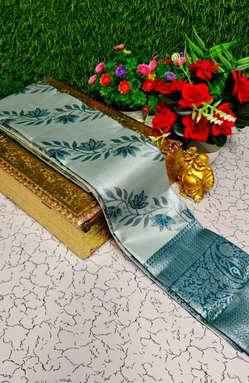 FANCY SILVAR ZARI PLAIN  SOFT SILK SAREES - RED