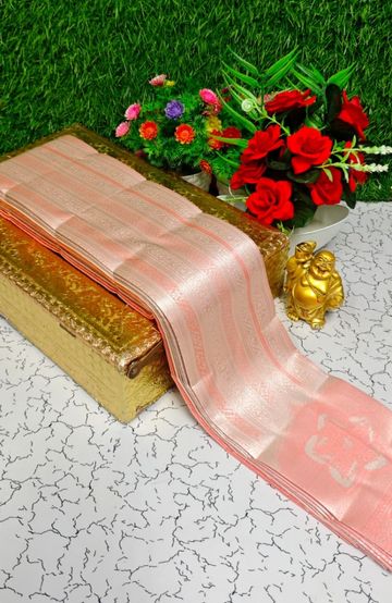 Beauty checked soft silk rich look design soft material function and party wear - OLIVE GREEN