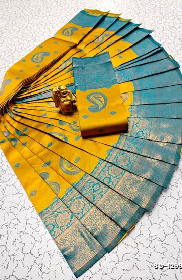 GEORGETTE FANCY SOFT SILK SAREES WITH BLOUSE MODERN FANCY ITEM SAREES - LIGHT GREEN (2)