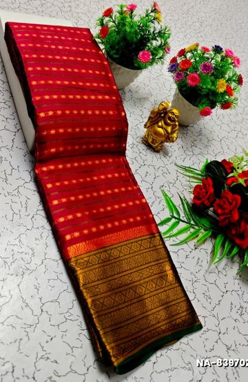Narayani Cotton with Classic Zari Temple Border - MERUN