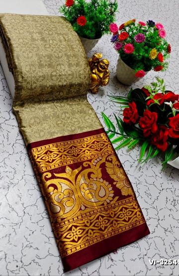 Trending Kerala Onam Special Kasavu Saree Full Work Embossed Digital Printing Cotton Saree Collections - WHITE N