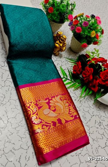 Soft Net Saree with Shimmering Weave and Designer Digital Print Blouse - AS COLOR