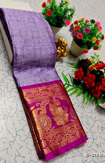 Kubera borderless elite bridal rapier fancy light weight silk type sarees function wear - AS COLOR (2)