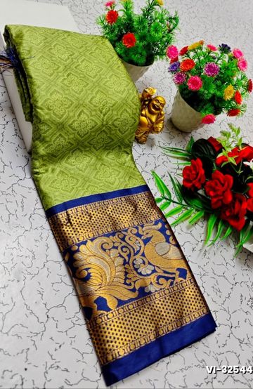 SOFT SILK FANCY BEST QUALITY SILK THENMATHI SAREES - DARK GREEN