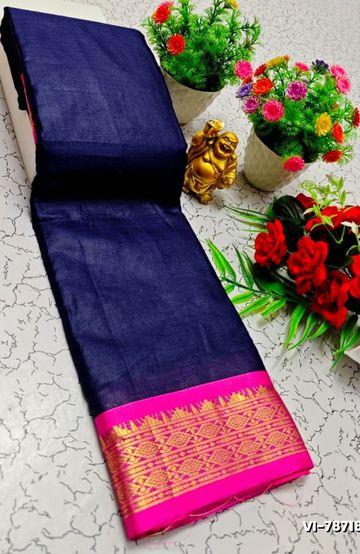MODERN FANCY SOFT SILK SAREES WITH BUTTA DESIGN - NORMAL  BLUE (1)