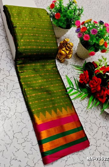 Bridal silk gold silvar and copper zari weave and wedding art silk suba muhurtha pattu sarees - PURPLE COLOUR