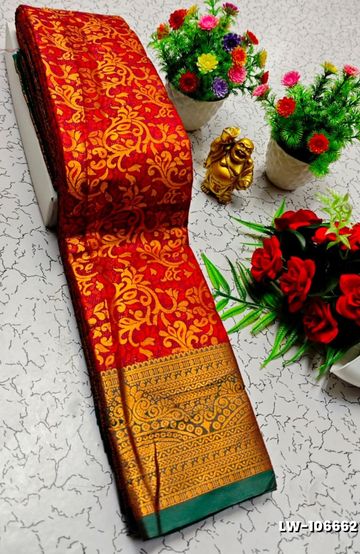 GEORGETTE FANCY SOFT SILK SAREES WITH BLOUSE MODERN FANCY ITEM SAREES - CORAL COLOUR (4)