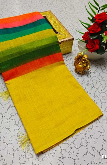 Designer party wear chiffon foil print saree - LEMON GREEN N