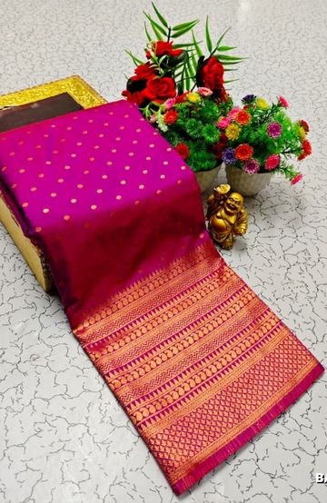 Korvai kotanji Trendy & Fancy bhutta and 2/100 Silk Cotton Sarees Function wear - LIGHT PINK