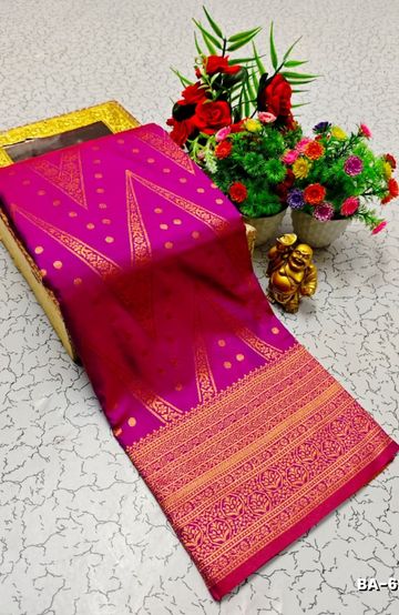 Banaras with our Banarasi Cotton fabric — a beautiful fusion of classic artistry and breathable comfort wear saree - BROWN
