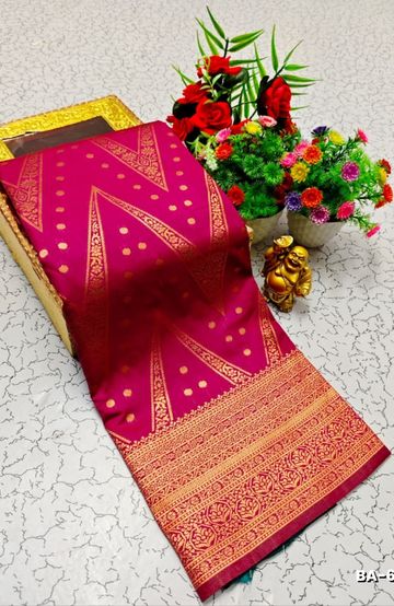 BRIDAL SILK GOLD SILVAR AND COPPER ZARI WEAVE AND WEDDING ART SILK SAREES - TUQUOISE (4)