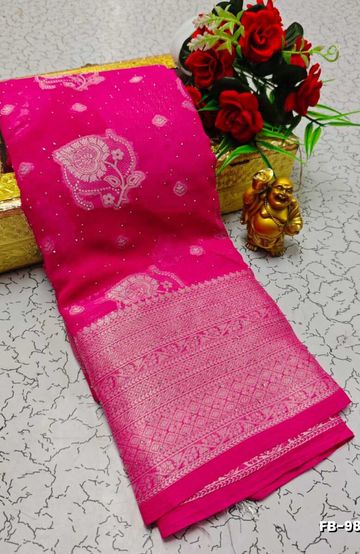 Korvai kotanji Trendy & Fancy bhutta and 2/100 Silk Cotton Sarees Function wear - LIGHT PINK