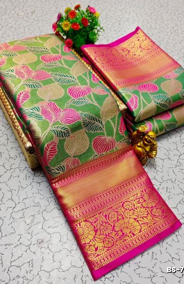 Samuthrika / Vasthrakala Bridal Silk Saree Wedding Saree - DARK PINK (3)