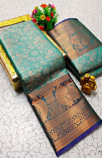 Designer Multi-Color Floral Print Blouse Fabric - BLACK (5)