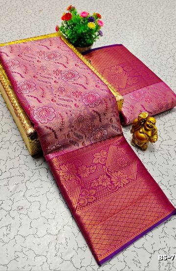 Designer Multi-Color Floral Print Blouse Fabric - BLACK (5)