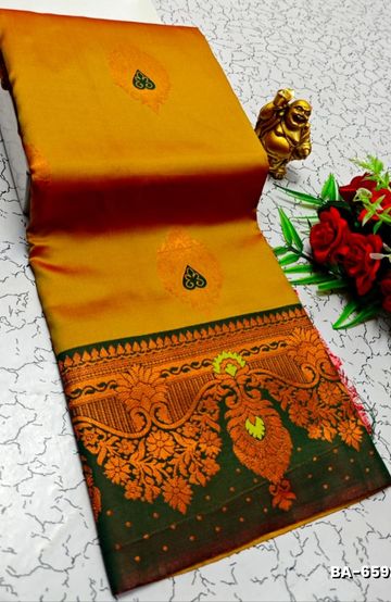 Premium Meena work Soft Silk Saree weddings, festivals, traditional Wear - VENTHAYA COLOUR