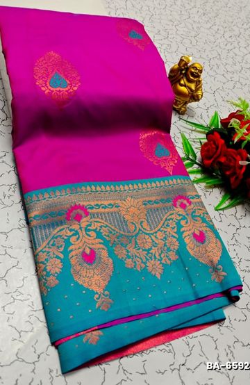 Premium Meena work Soft Silk Saree weddings, festivals, traditional Wear - VADAMALLI (2)