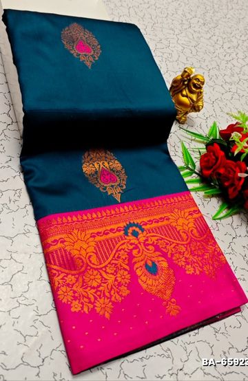 Premium Meena work Soft Silk Saree weddings, festivals, traditional Wear - LIGHT BLUE