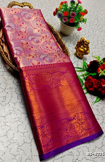 Designer Multi-Color Floral Print Blouse Fabric - PINK