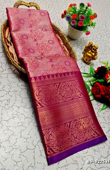 Luxurious heavy work blouse fabric with floral goldwork jaal border - RED (11)