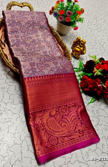 TRENDING DIGITAL EMBROIDERY ZARI WORK KALIYANI COTTON SAREES - LIGHT BLUE