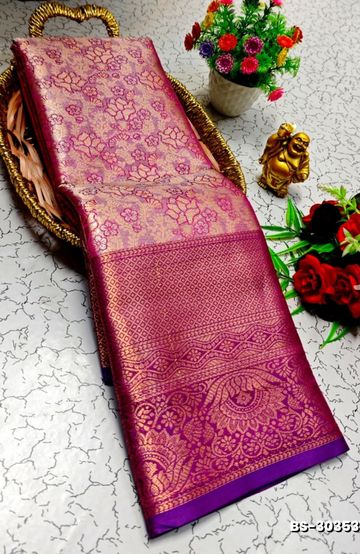 MODERN FANCY SOFT SILK SAREES WITH BUTTA DESIGN - ORANGE (1)