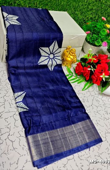 DESIGNER SOFT BANARASI SILK WITH KALAMKARI THEME  EXCLUSIVE MODEL WITH PURE ZARI  BORDER - LIGHT SANDLE