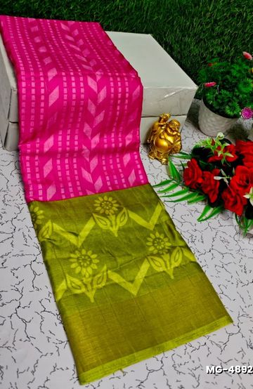Traditional Look Malgudi Silk Saree Lightweight Silk Blend Saree - RUBY COLOUR (2)