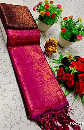 KUBERA ELITE BRIDAL RAPIER FANCY LIGHT WEIGHT SILK TYPE SAREES FUNCTION WEAR - WHITE (2)