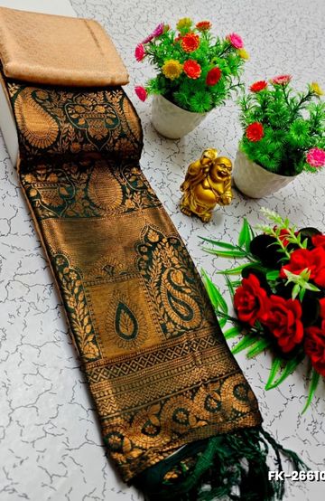 Dailywear cotton sarees all over body leaf designpattern design premium look lightweight comfortable wear - MEHENDHI GREEN