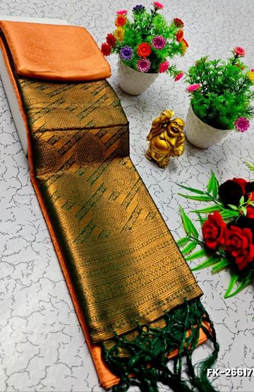 Luxurious heavy work blouse fabric with floral goldwork jaal border - MERUN (8)